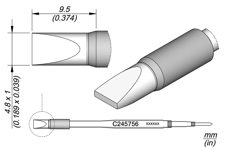 C245756 - Chisel Cartridge 4.8 x 1 HT